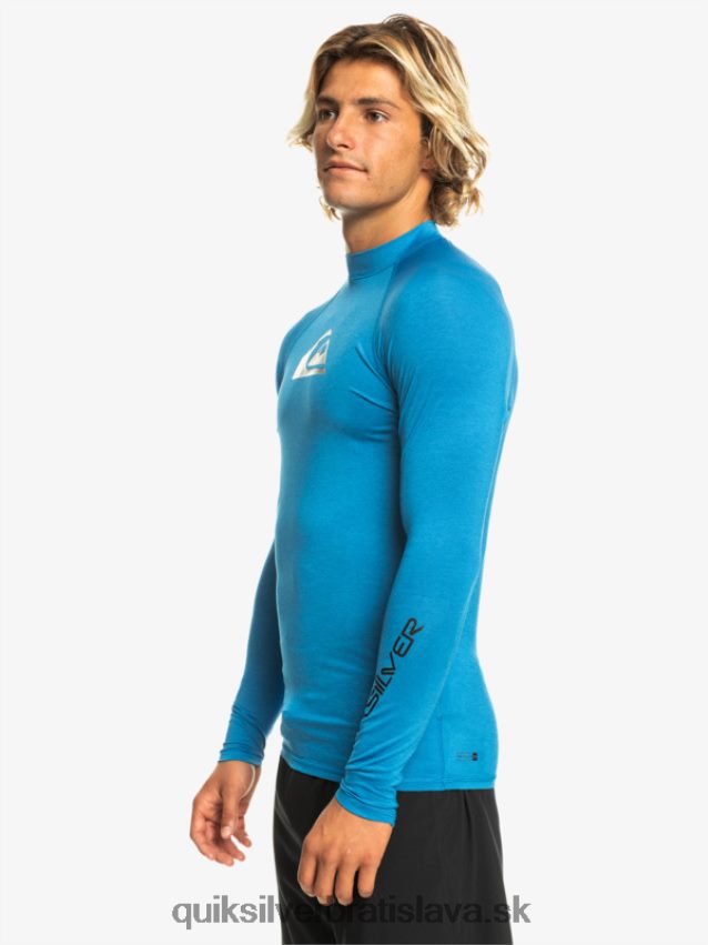 all time long sleeve upf 50 rashguard Quiksilver muži B80HXR822 šnorchlovať modrý vres