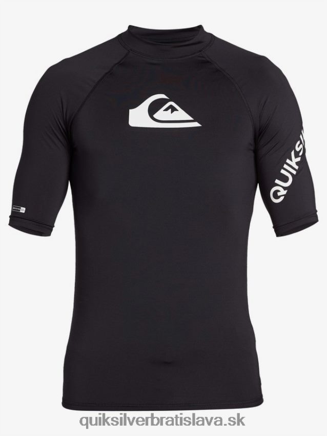 all time short sleeve upf 50 rashguard Quiksilver muži B80HXR1261 čierna