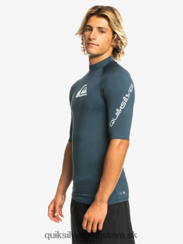 all time short sleeve upf 50 rashguard Quiksilver muži B80HXR812 námornícke sako vres