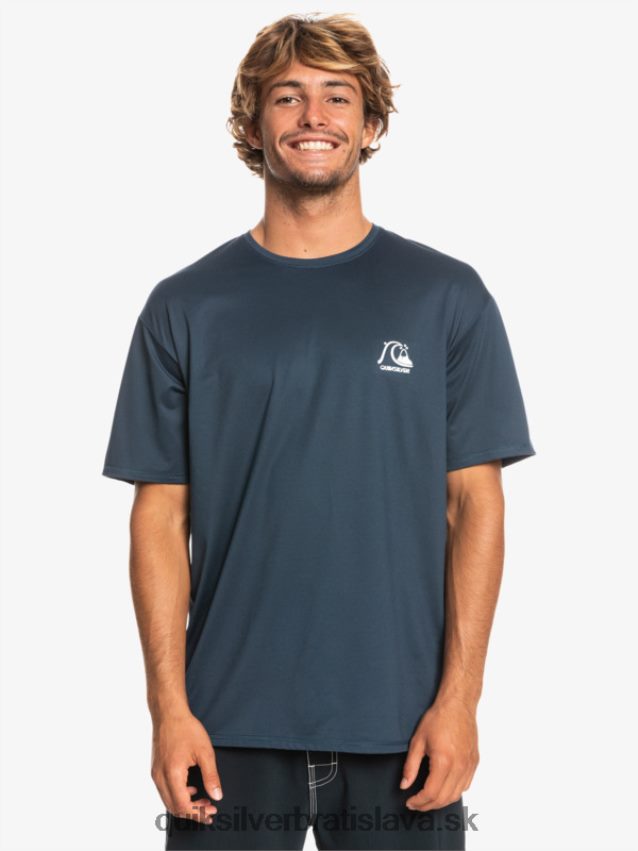 dedičné vresové tričko na surfovanie s krátkym rukávom upf 50 Quiksilver muži B80HXR1129 polnočný námornícky vres