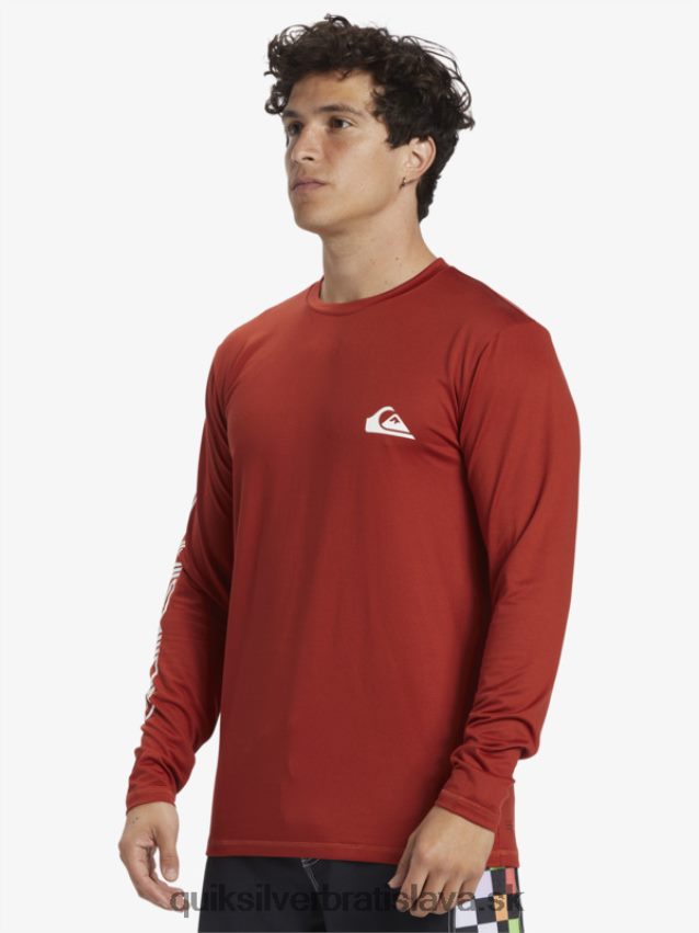 omni session tričko na surf s dlhým rukávom upf 50 Quiksilver muži B80HXR403 červený okr