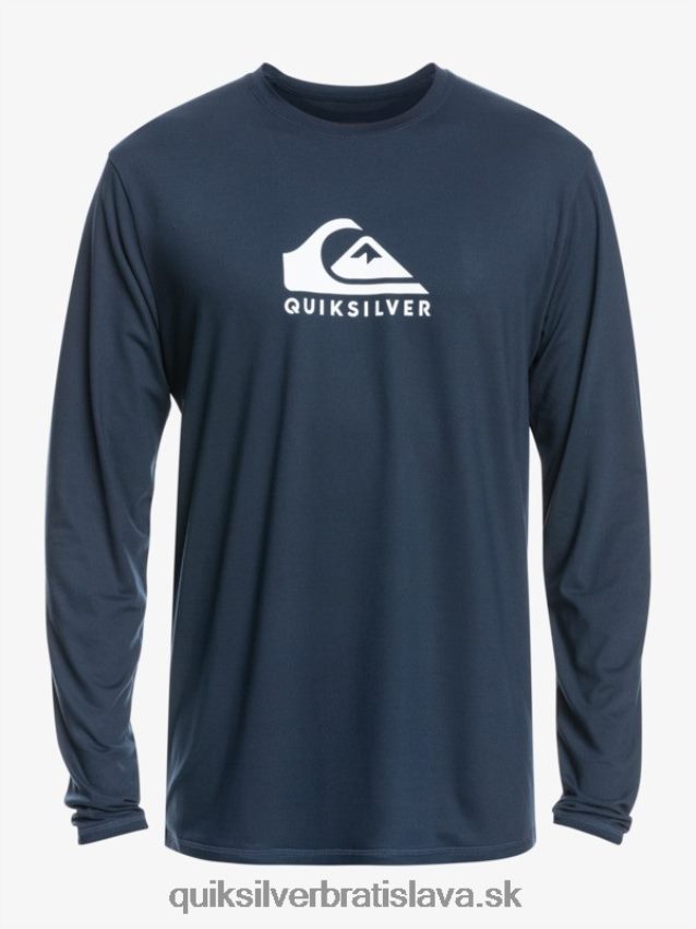 surfové tričko s pevným pruhom a dlhým rukávom upf 50 Quiksilver muži B80HXR1582 námornícke sako