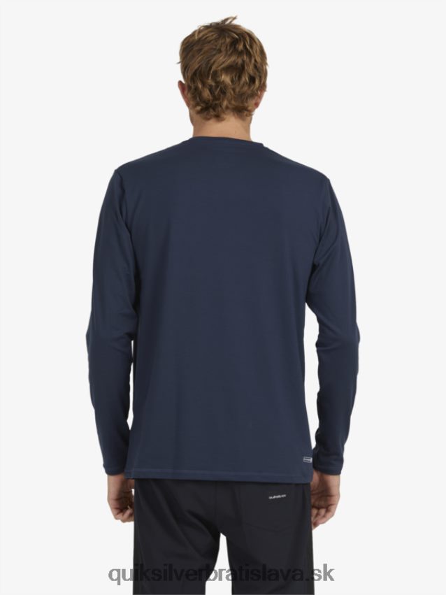 surfové tričko s pevným pruhom a dlhým rukávom upf 50 Quiksilver muži B80HXR1582 námornícke sako