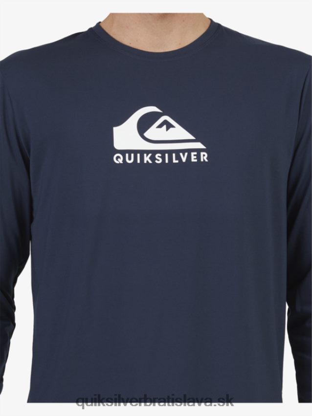 surfové tričko s pevným pruhom a dlhým rukávom upf 50 Quiksilver muži B80HXR1582 námornícke sako