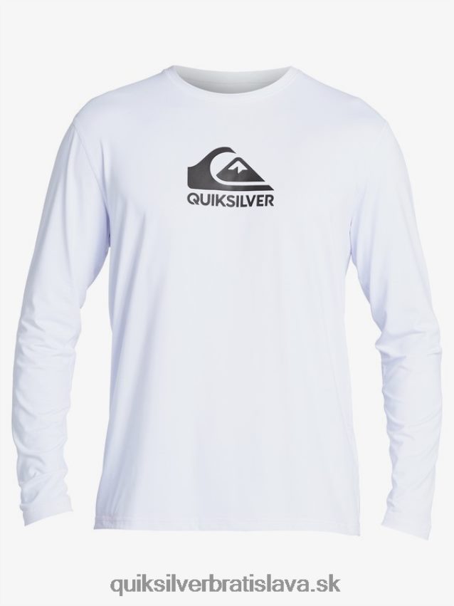 surfové tričko s pevným pruhom a dlhým rukávom upf 50 Quiksilver muži B80HXR1583 biely