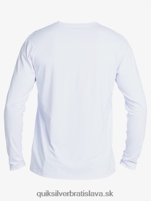 surfové tričko s pevným pruhom a dlhým rukávom upf 50 Quiksilver muži B80HXR1583 biely