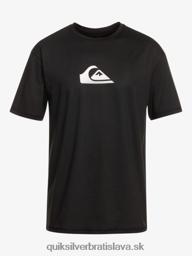 surfové tričko s pevným pruhom a krátkym rukávom upf 50 Quiksilver muži B80HXR882 čierna