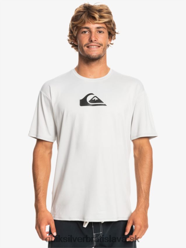 surfové tričko s pevným pruhom a krátkym rukávom upf 50 Quiksilver muži B80HXR884 šedo fialová