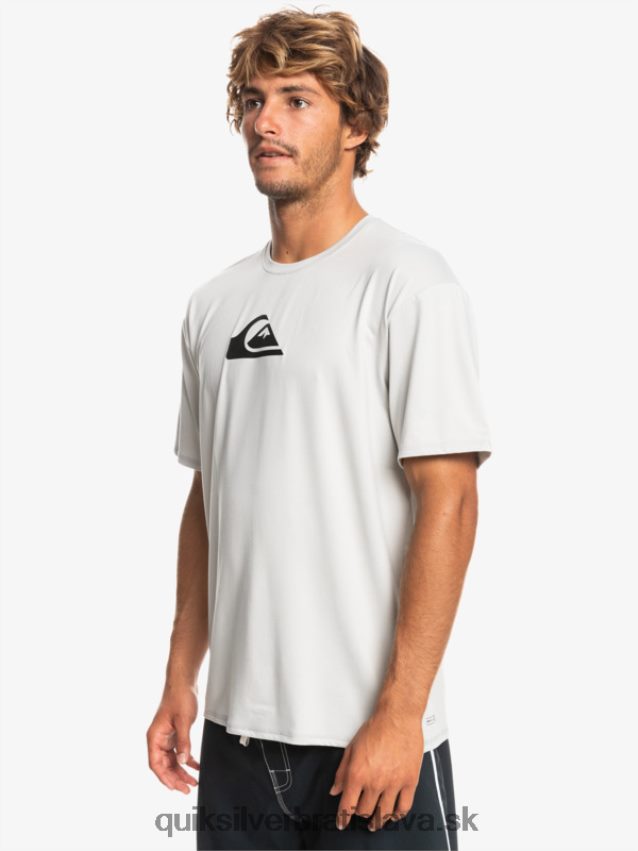 surfové tričko s pevným pruhom a krátkym rukávom upf 50 Quiksilver muži B80HXR884 šedo fialová