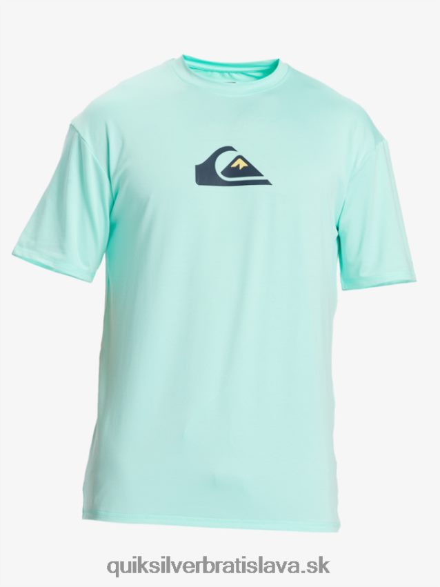 surfové tričko s pevným pruhom a krátkym rukávom upf 50 Quiksilver muži B80HXR886 plážové sklo