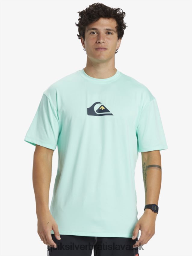 surfové tričko s pevným pruhom a krátkym rukávom upf 50 Quiksilver muži B80HXR886 plážové sklo