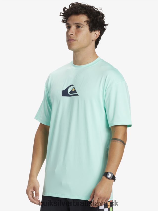surfové tričko s pevným pruhom a krátkym rukávom upf 50 Quiksilver muži B80HXR886 plážové sklo
