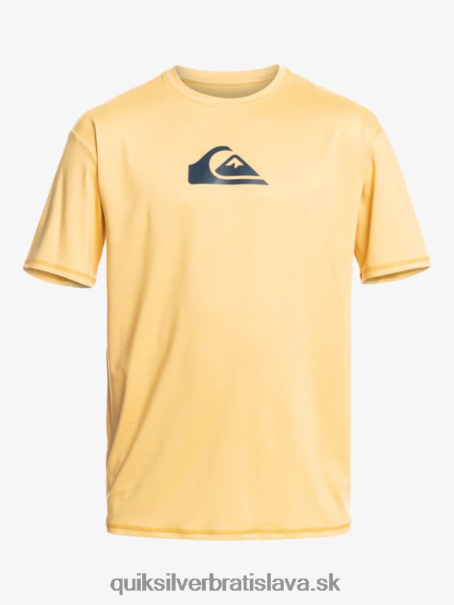 surfové tričko s pevným pruhom a krátkym rukávom upf 50 Quiksilver muži B80HXR887 pšenica