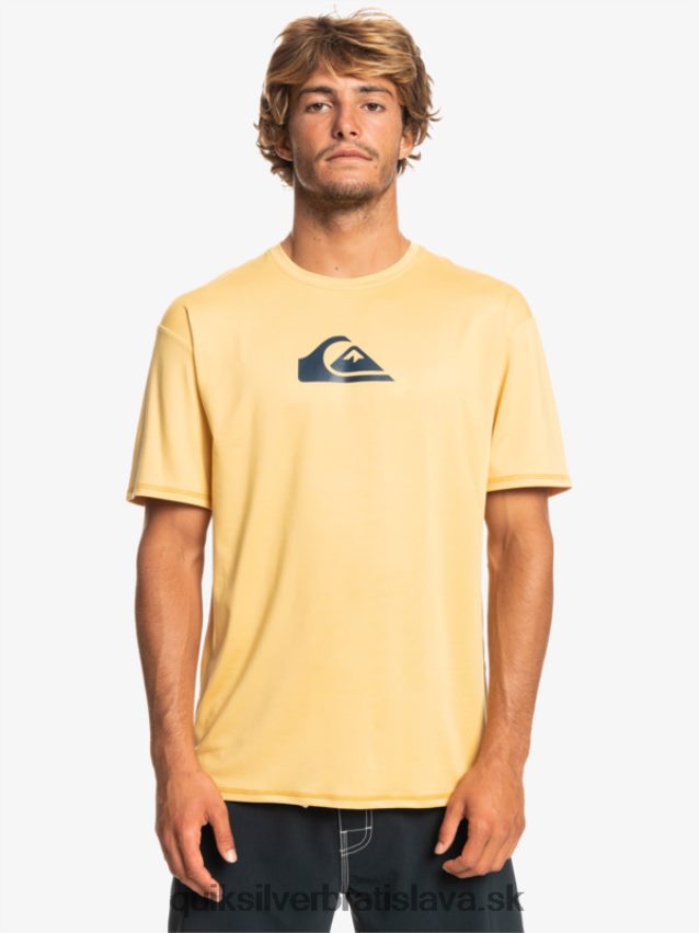 surfové tričko s pevným pruhom a krátkym rukávom upf 50 Quiksilver muži B80HXR887 pšenica