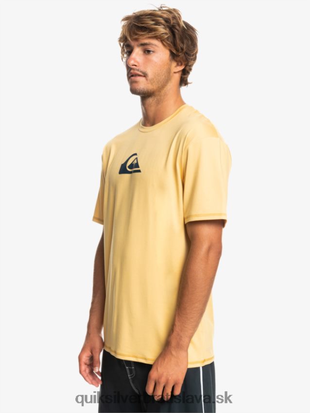 surfové tričko s pevným pruhom a krátkym rukávom upf 50 Quiksilver muži B80HXR887 pšenica