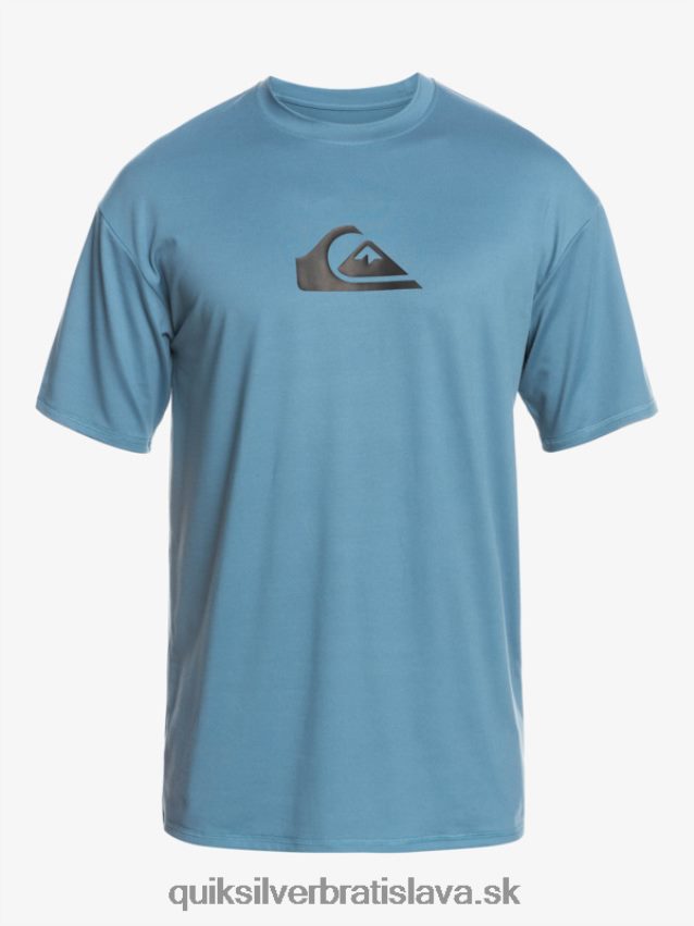 surfové tričko s pevným pruhom a krátkym rukávom upf 50 Quiksilver muži B80HXR891 provensálsky