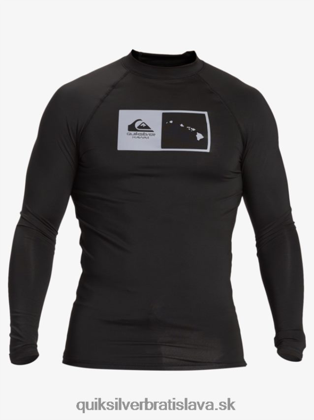 surfovacie tričko hawaii s dvojitým upf 50 dlhým rukávom Quiksilver muži B80HXR1105 čierna