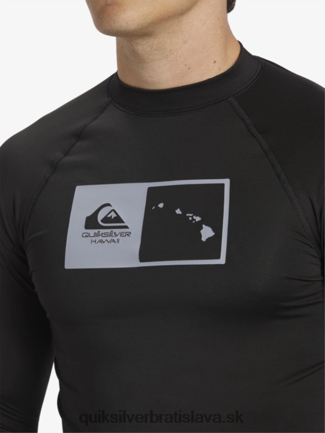 surfovacie tričko hawaii s dvojitým upf 50 dlhým rukávom Quiksilver muži B80HXR1105 čierna