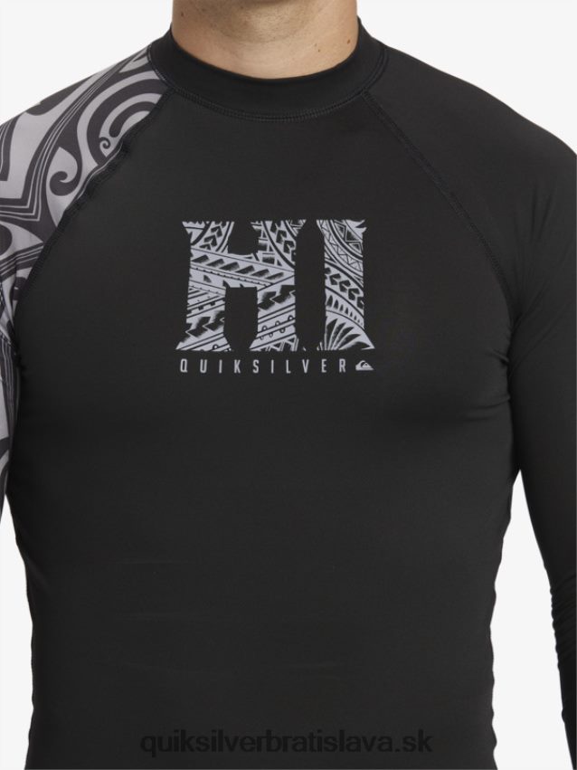 surfovacie tričko s dlhým rukávom, hawaii big island upf 50 Quiksilver muži B80HXR923 čierna
