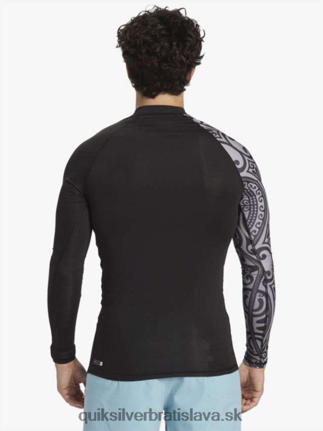 surfovacie tričko s dlhým rukávom, hawaii big island upf 50 Quiksilver muži B80HXR923 čierna