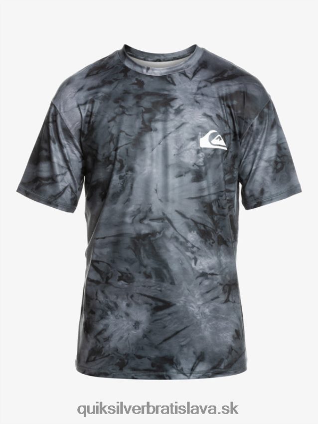 surfovacie tričko s krátkym rukávom s digitálnou reláciou upf 50 Quiksilver muži B80HXR1086 čierna