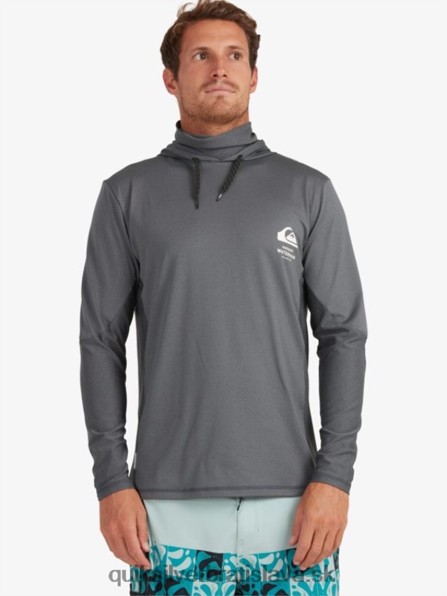 vodník rybár s kapucňou dlhý rukáv upf 50 surfové tričko Quiksilver muži B80HXR1848 tmavý tieň