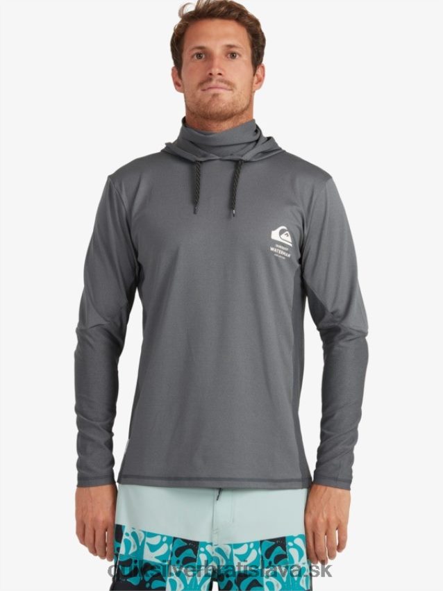 vodník rybár s kapucňou dlhý rukáv upf 50 surfové tričko Quiksilver muži B80HXR1848 tmavý tieň