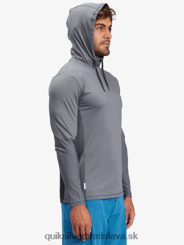 vodník rybár s kapucňou dlhý rukáv upf 50 surfové tričko Quiksilver muži B80HXR1848 tmavý tieň