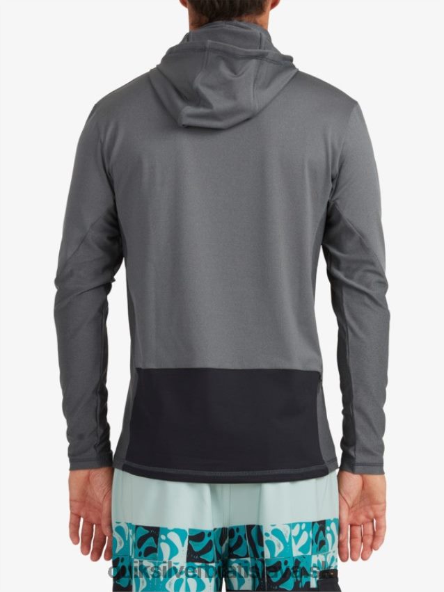 vodník rybár s kapucňou dlhý rukáv upf 50 surfové tričko Quiksilver muži B80HXR1848 tmavý tieň