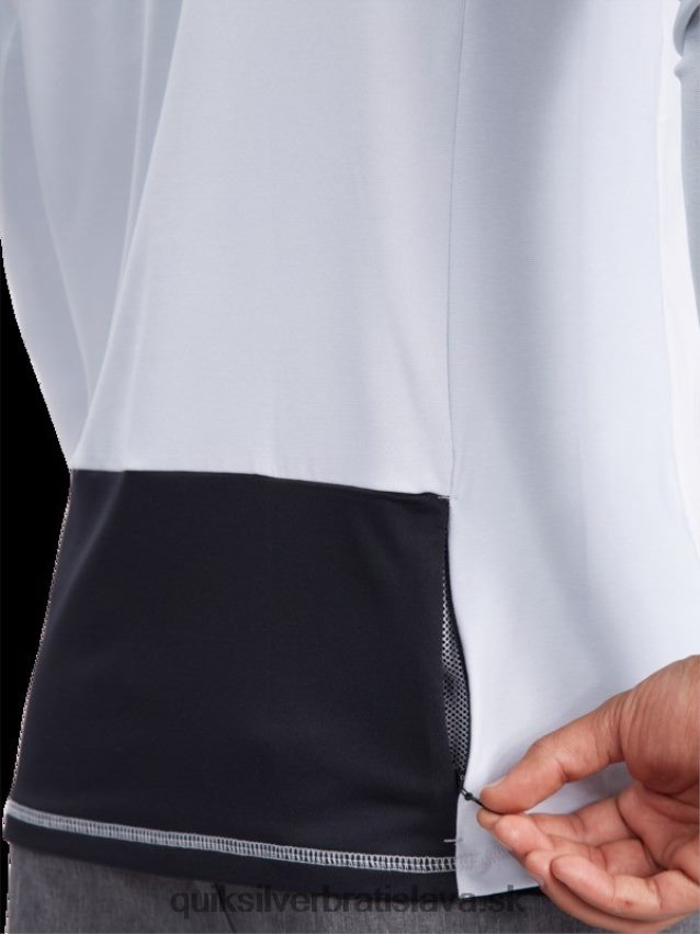 vodník rybár s kapucňou dlhý rukáv upf 50 surfové tričko Quiksilver muži B80HXR1850 biely