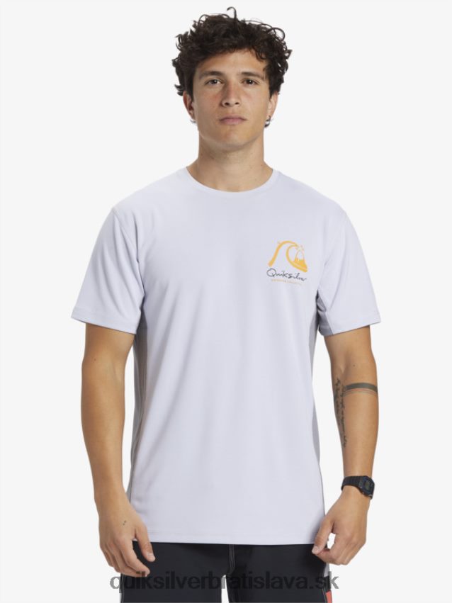 waterman bambus check 2 upf 50 krátky rukáv surfové tričko Quiksilver muži B80HXR273 biely