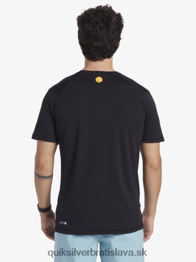 waterman bambus check 2 upf 50 krátky rukáv surfové tričko Quiksilver muži B80HXR276 čierna