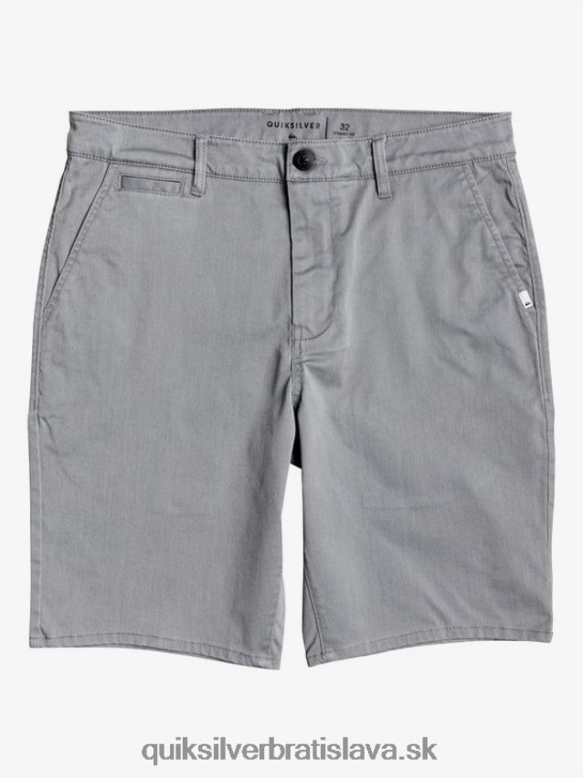 20 chino vreckové šortky na každodenné nosenie Quiksilver muži B80HXR1312 svetlosivý vres