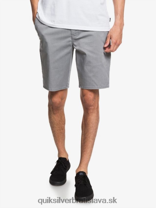 20 chino vreckové šortky na každodenné nosenie Quiksilver muži B80HXR1312 svetlosivý vres