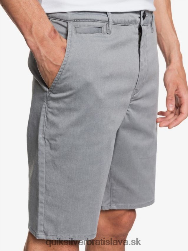 20 chino vreckové šortky na každodenné nosenie Quiksilver muži B80HXR1312 svetlosivý vres