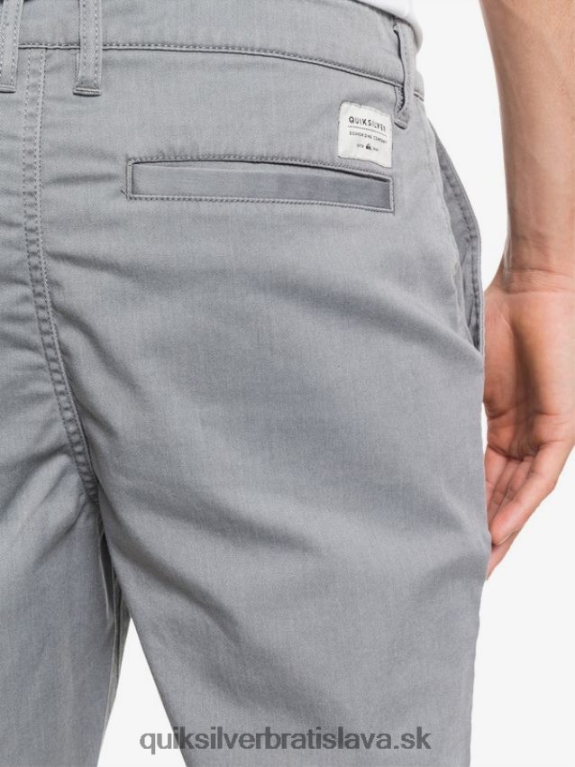 20 chino vreckové šortky na každodenné nosenie Quiksilver muži B80HXR1312 svetlosivý vres