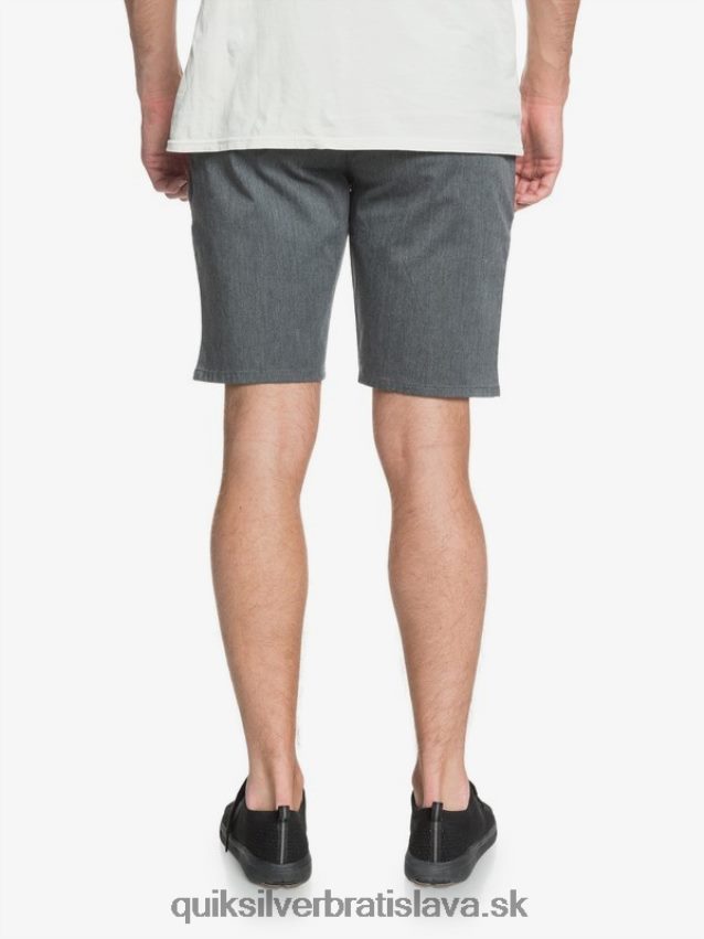 20 chino vreckové šortky na každodenné nosenie Quiksilver muži B80HXR1313 tmavosivý vres