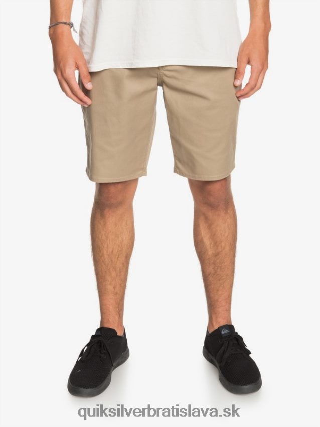 20 chino vreckové šortky na každodenné nosenie Quiksilver muži B80HXR1315 brestový