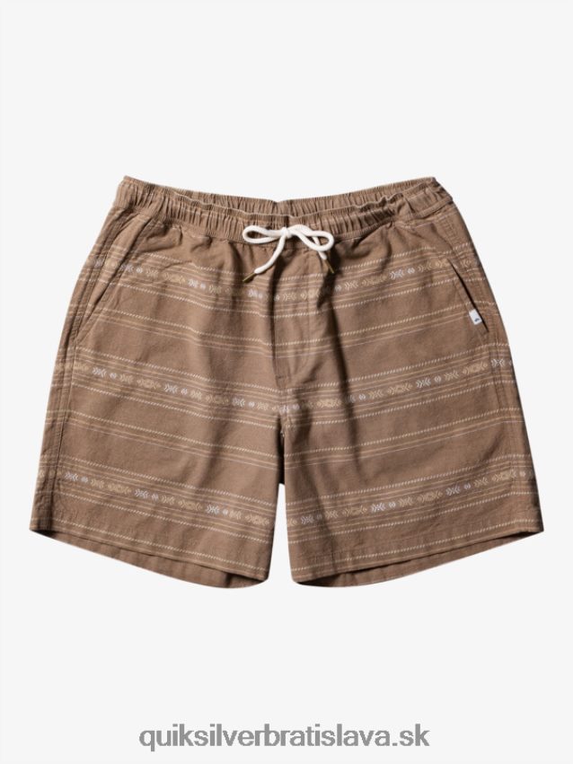 žakárové šortky taxer Quiksilver muži B80HXR421 olivovo sivý mini žakár