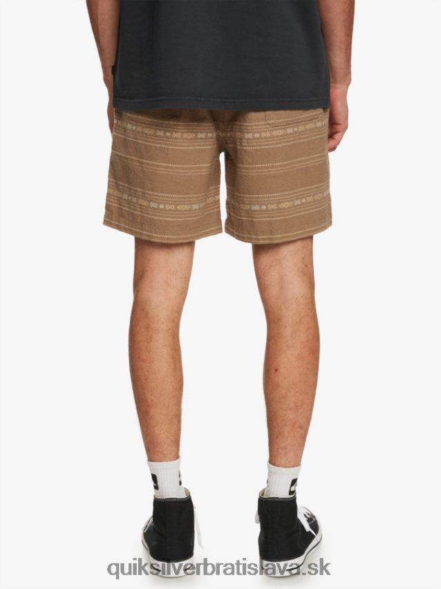 žakárové šortky taxer Quiksilver muži B80HXR421 olivovo sivý mini žakár