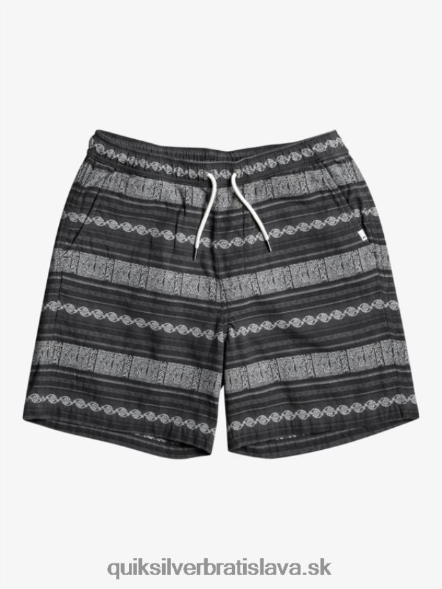 žakárové šortky taxer Quiksilver muži B80HXR423 čierny taxer jaquard hori
