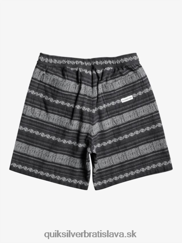 žakárové šortky taxer Quiksilver muži B80HXR423 čierny taxer jaquard hori