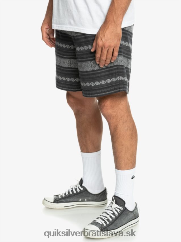 žakárové šortky taxer Quiksilver muži B80HXR423 čierny taxer jaquard hori