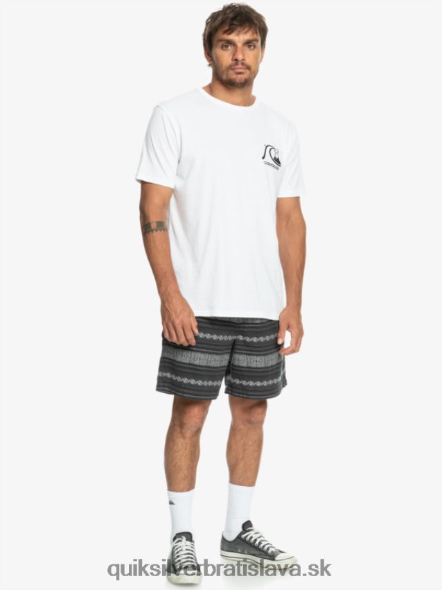 žakárové šortky taxer Quiksilver muži B80HXR423 čierny taxer jaquard hori