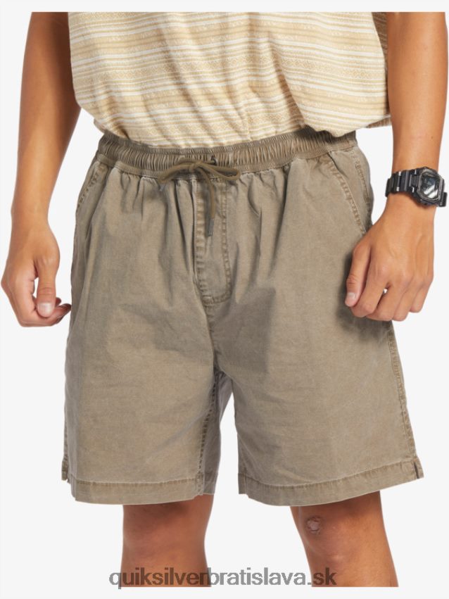 elastické šortky taxer Quiksilver muži B80HXR322 čokoládový kúsok
