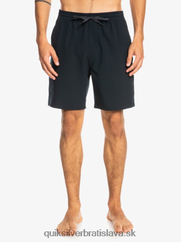 oceánske elastické 18-krát obojživelné šortky Quiksilver muži B80HXR342 čierna