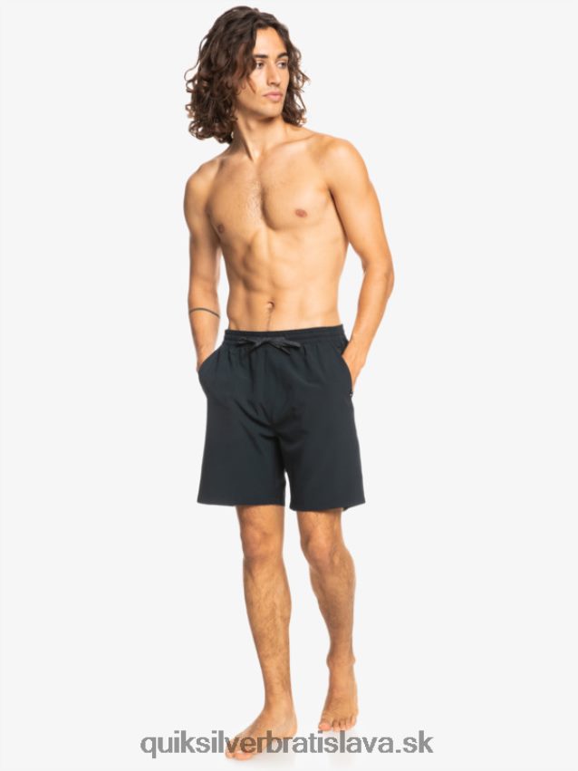 oceánske elastické 18-krát obojživelné šortky Quiksilver muži B80HXR342 čierna