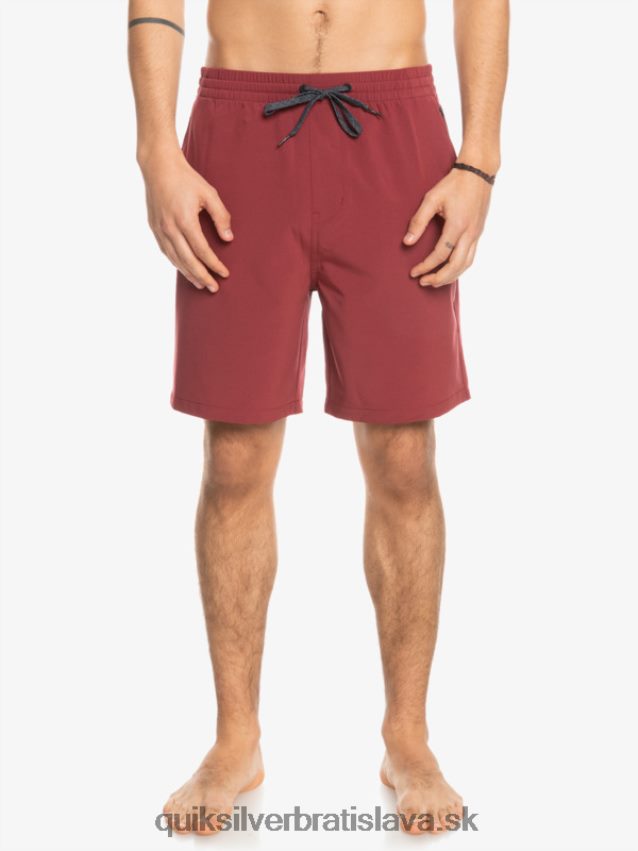 oceánske elastické 18-krát obojživelné šortky Quiksilver muži B80HXR350 rubínové víno