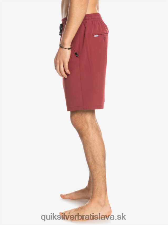 oceánske elastické 18-krát obojživelné šortky Quiksilver muži B80HXR350 rubínové víno