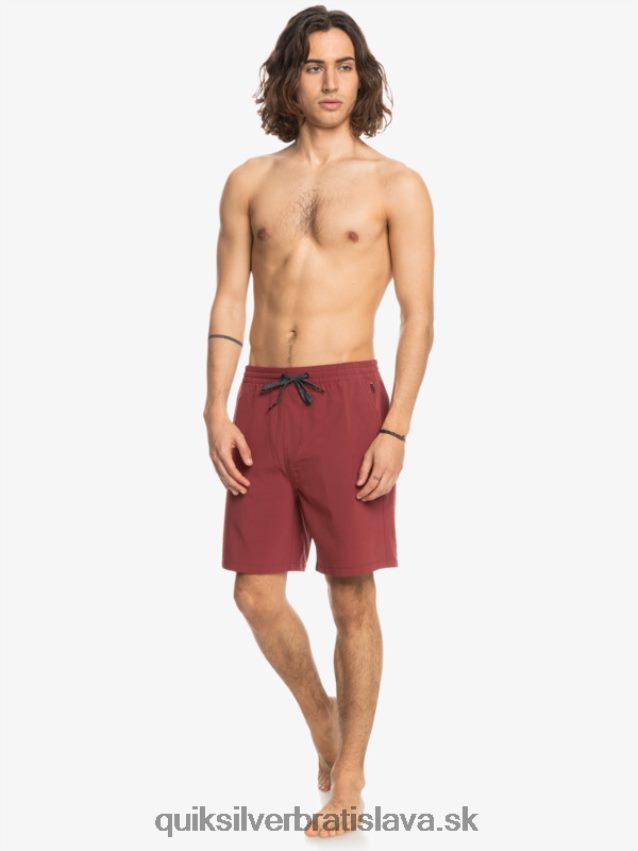oceánske elastické 18-krát obojživelné šortky Quiksilver muži B80HXR350 rubínové víno